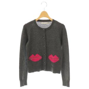 カーディガン ジップ ニット XS/TP チャコール ピンク /ES GY57