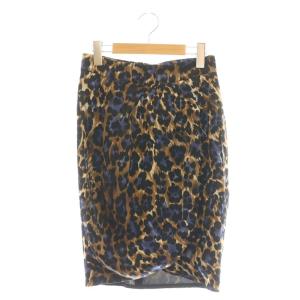 シルクスカート ラップスカート レオパード柄 I40 黒 ブラック ブラウン 青 ブルー /CX GY57