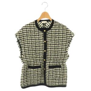 ツイードニットベスト 36 ブラック ホワイト /DO GY57