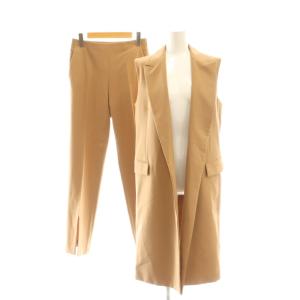 セットアップ ロングベスト ジレ パンツ スラックス 36 キャメル /DF GY57