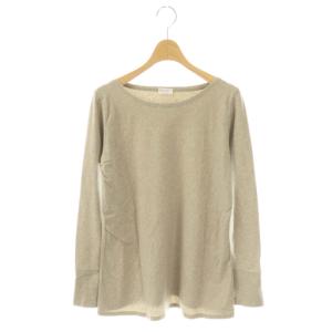 コットン Tシャツ カットソー 長袖 L グレージュ /ES GY57