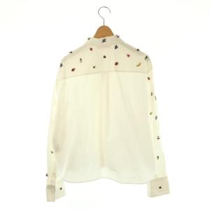 VALENTINO フルーツ ビーズ ブラウス ビジュー 40 ホワイト マルチカラー