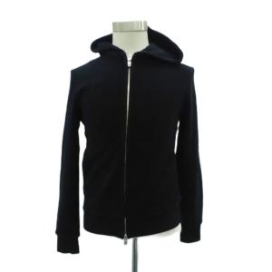 × スマイルコットン Smile Cotton ジャケット パーカー ミドル丈 ダブルジップ M 黒 ブラック