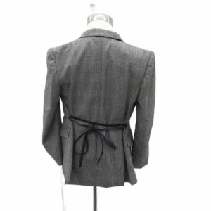 BRIONI テーラードジャケット ミドル丈 グレンチェック柄 46R M グレー /SY41 GY58