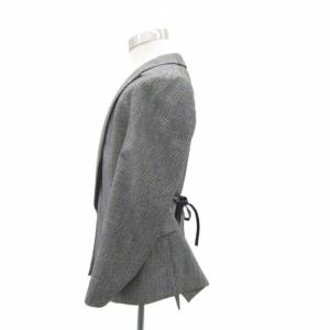 BRIONI テーラードジャケット ミドル丈 グレンチェック柄 46R M グレー /SY41 GY58