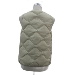 COMPTOIR DES COTONNIERS ダウンベスト ジレ ショート丈 M オフホワイト キルティング ノーカラー /MA7 GY58