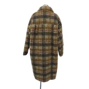 JEANASIS ステンカラーコート ロング丈 ボア F マルチカラー チェック柄 /HO16 GY58