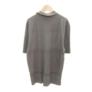 dunhill ポロシャツ 半袖 ポロカラー シルク L ブラウン 茶 /SY34 GY58