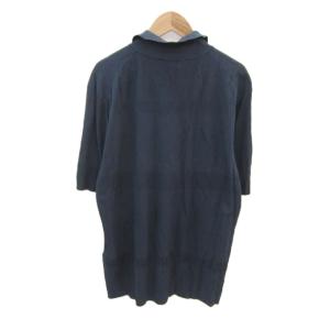 dunhill ポロシャツ 半袖 シルク L ネイビー 紺 /SY37 GY58