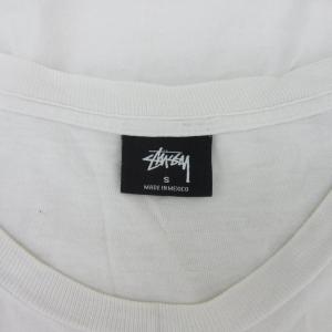 STUSSY Tシャツ カットソー S 白 ホワイト ワールドツアー ロゴプリント /MA6 GY58