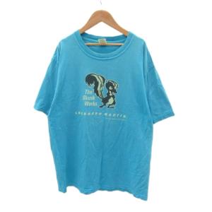 Tシャツ カットソー 半袖 プリント XL ブルー 青 /SY12 GY58