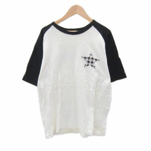 Tシャツ カットソー 半袖 L 3 白 ホワイト 星柄 バックプリント /SY7 GY61