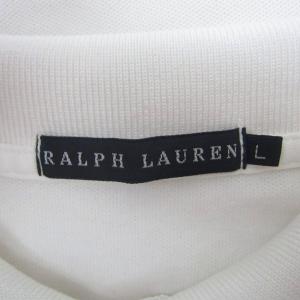 RALPH LAUREN ポロシャツ 半袖 ポロカラー L 白 ホワイト ロゴ刺繍 /SY34 GY61
