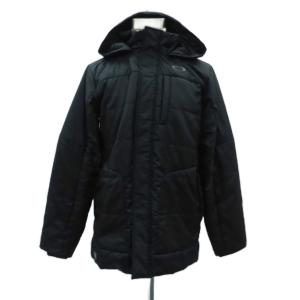 中綿ジャケット ミドル丈 フード付き L 黒 ブラック /HO32 GY61