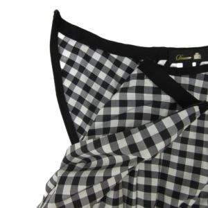 Drawer フレアスカート 40 M 黒 ブラック 白 ホワイト ギンガムチェック柄 マキシ丈 ロング丈 6524-299-1190