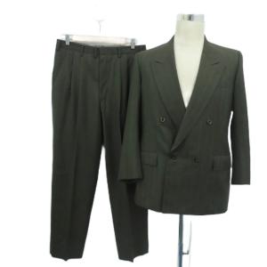 スーツ セットアップ 上下 テーラードジャケット ダブル ミドル丈 スラックパンツ ロング丈 ストライプ柄