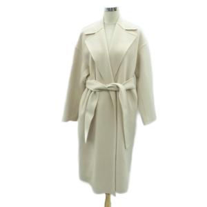 ガウンコート オープンカラー ロング丈 1 S ベージュ リボンベルト付き /HO10 GY61