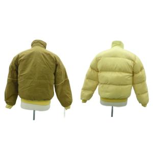 MONCLER SKIWEAR アシックス製 ヴィンテージ ダウンジャケット ミドル丈 リバーシブル 90-4 カーキ