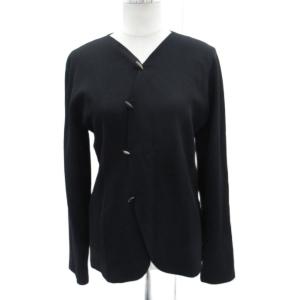 ノーカラージャケット ミドル丈 L 黒 ブラック /SM4 GY61