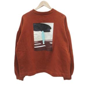 スウェット トレーナー 裏起毛 プリント L オレンジブラウン /SM5 GY61