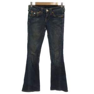 JOEY フレア デニム パンツ ジーンズ ブーツカット USA製 24 ストレッチ インディゴブルー