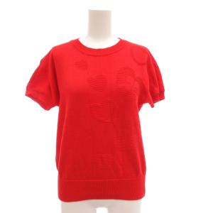 半袖ニット 9R 赤 レッド ハート柄 /AE GY53