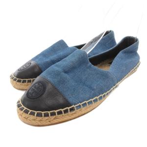 カラーブロックフラットエスパドリーユ シューズ 7.5 ロゴ 青 ブルー /AE GY53