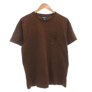 Tシャツ M 半袖 ブラウン ロゴ 刺繍 /AE GY53