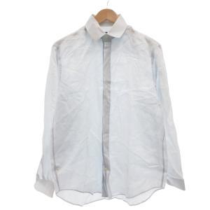 シャツ 39 長袖 フロントフライ 無地 水色 ライトブルー /AE GY53