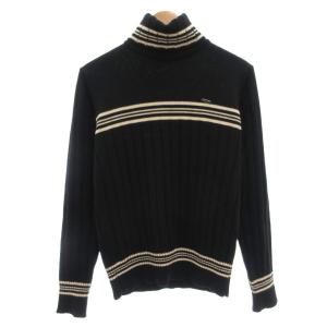 ニット セーター タートルネック 紺 ダークネイビー リブ /AE GY53