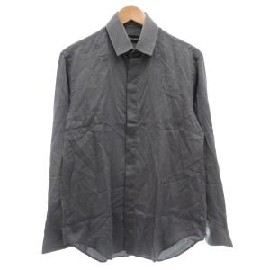 シャツ 39 長袖 フロントフライ 無地 グレー /AE GY53