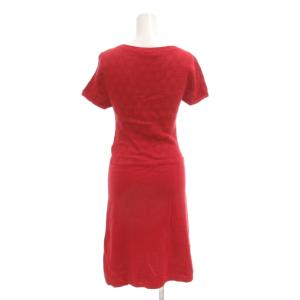 agnes b. 美品 ワンピース 2 M ニット 半袖 ひざ丈 赤 レッド /AE GY53
