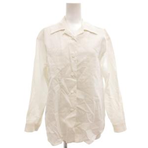 スポーツ SPORT ヴィンテージ オープンカラーシャツ ブラウス M 白 ホワイト ポケット刺繍 /GV