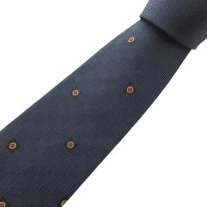 MONSIEUR タグ付き ネクタイ ビジネス 総柄 絹 シルク 紺 ネイビー /GV GY53