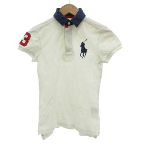 ポロシャツ ナンバリング 鹿の子 ビッグポニー M 白 ホワイト /JS GY53