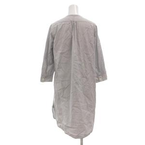 MARGARET HOWELL ポロワンピース シャツ バンドカラー ひざ丈 グレー /JS GY53