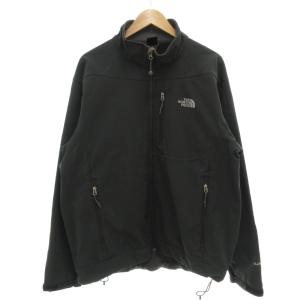 APEX ソフトシェルジャケット ジップアップ 裏フリース ロゴ刺繍 XL 黒 ブラック /GV GY53