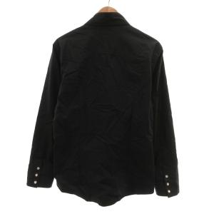BURBERRY BLACK LABEL ウエスタンシャツ 長袖 胸ポケット 3 黒 ブラック /JS GY53