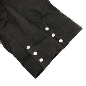 BURBERRY BLACK LABEL ウエスタンシャツ 長袖 胸ポケット 3 黒 ブラック /JS GY53