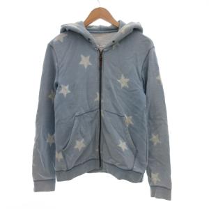 ジップアップパーカー 星柄 総柄 1 ライトブルー 白 ホワイト /JS GY53