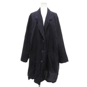 スプリングコート ジャケット 絹 シルク ミドル丈 ハーフ 紺 ネイビー /JS GY53