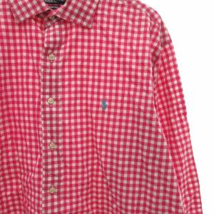 Polo by Ralph Lauren WESTERTON シャツ 長袖 ポニー刺繍 ギンガムチェック XXL ピンク /JS GY53