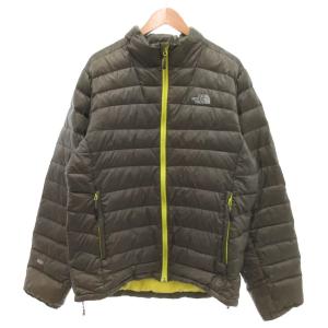 ダウンジャケット ブルゾン ロゴ刺繍 XXL カーキ /JS GY53