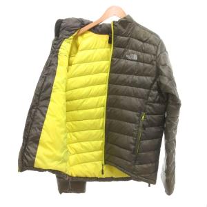 THE NORTH FACE ダウンジャケット ブルゾン ロゴ刺繍 XXL カーキ /JS GY53