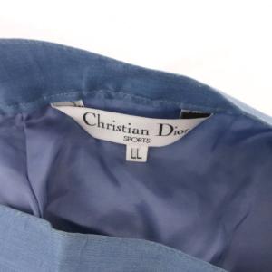Christian Dior SPORTS ヴィンテージ ラップスカート 巻き 刺繍 ひざ丈 LL ライトブルー 白 ホワイト /JS