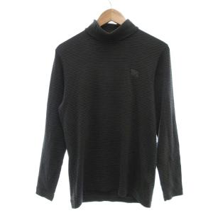 タートルネック 長袖Tシャツ カットソー 3 ダークグレー系 ボーダー /UO GY53