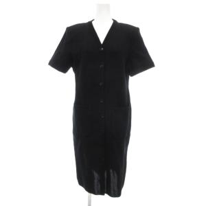 カーディガンワンピース ニット 半袖 L 黒 ブラック SMS8A033 /UO GY53