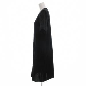 YVES SAINT LAURENT カーディガンワンピース ニット 半袖 L 黒 ブラック SMS8A033 /UO GY53