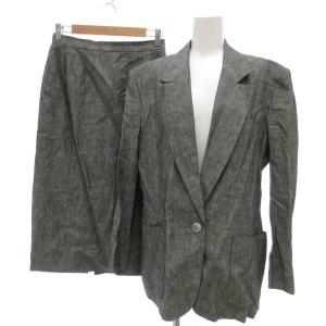 スカートスーツ セットアップ ジャケット 麻 リネン 13 グレー /UO GY53