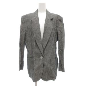 Calvin Klein スカートスーツ セットアップ ジャケット 麻 リネン 13 グレー /UO GY53